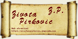 Života Pirković vizit kartica
